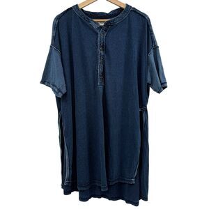 Free People We The Free On The Flip Side Tee Small Tunic Top Oversized Boho